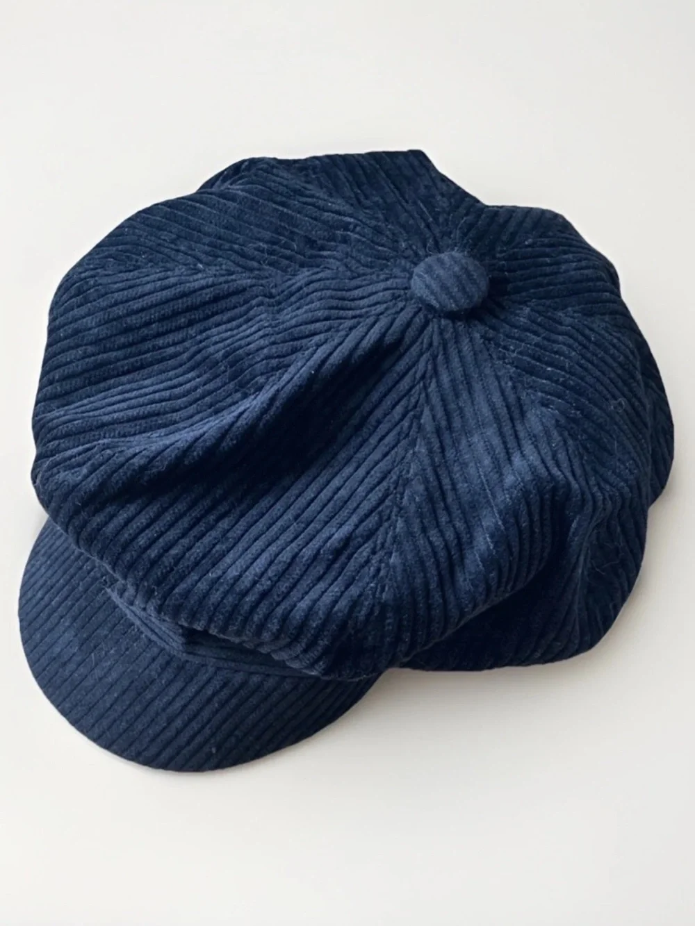 Black Corduroy Baker Boy Cap - Women - Picture 3 of 4